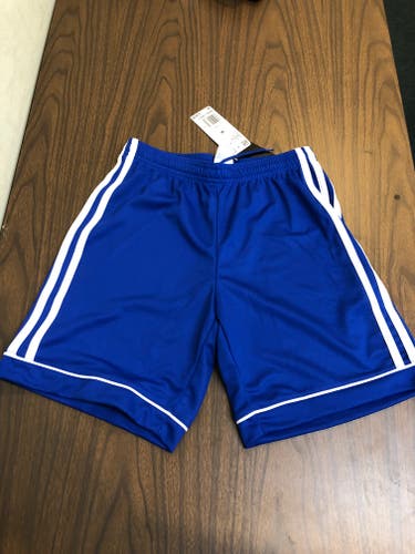 Adidas Squadra 17 Shorts -- Youth Size Medium -- Royal Blue with 3-stripe trim