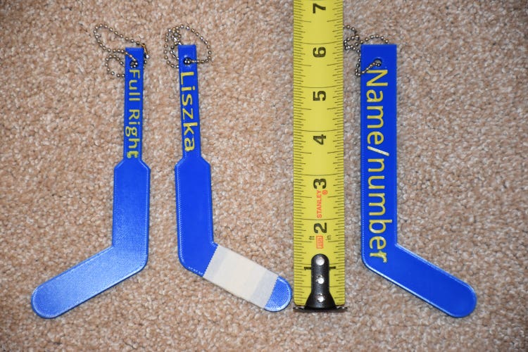 Personalized Mini Hockey/Goalie Stick (Bag Tag, Keepsake or Ornament)