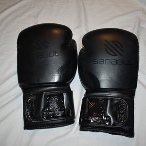 Sanabul Essential Gel 16oz Boxing / MMA Gloves, Black, Great Condition!