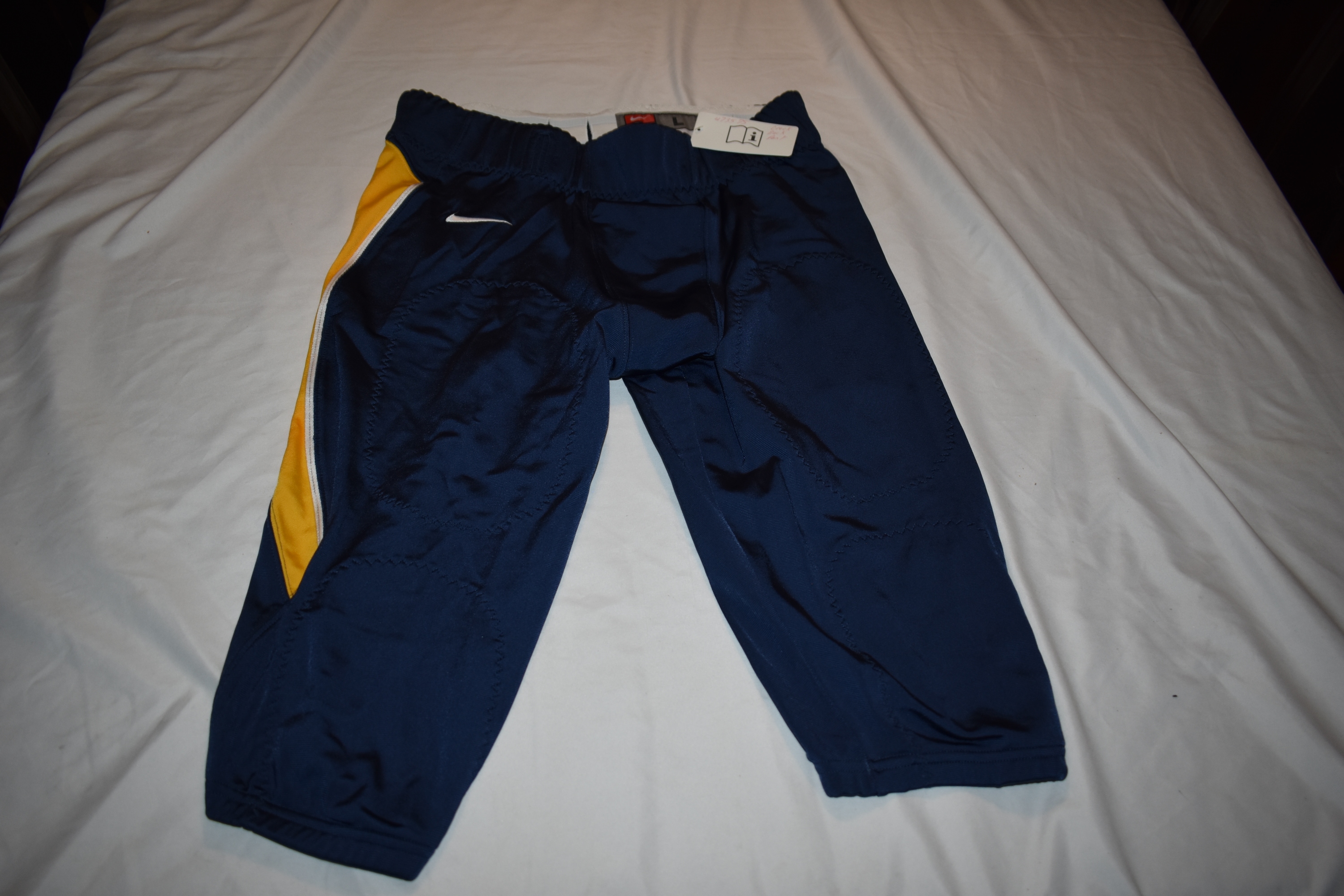 NWT - Nike Team Football Pants (sample), Blue/Gold, Large