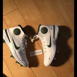 Men's Nike Alpha Huarache Elite 3 Mid White Green Baseball CV3550-100 Size 9