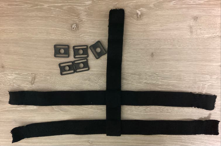 New Blue Sports 5 Point Goal Mask Back Plate Strap Black