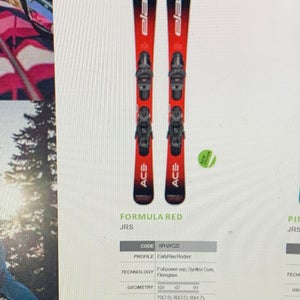NEW 2024 Elan Formula 90 cm kids Skis  System with EL 4.5 GW size adjustable Bindings