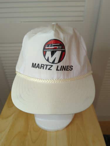 Vintage Martz Lines Nissin Zipback Hat White