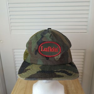 Vintage Lufkin Mesh Trucker Snapback Patch Hat New Era M/L