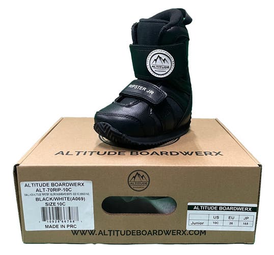 SMALL ​KIDS’ UNISEX ALTITUDE "RIPSTER JR" HOOK & LOOP SNOWBOARD BOOTS – SIZE: 9C