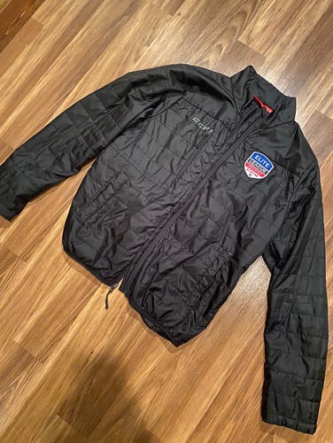 MN HS Elite League Player Issued CCM Large Jacket, XL Champion Shorts, & Hat - Athlete Bundle