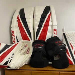 CCM Sr Goalie pads, Glove, Blocker, knee pads