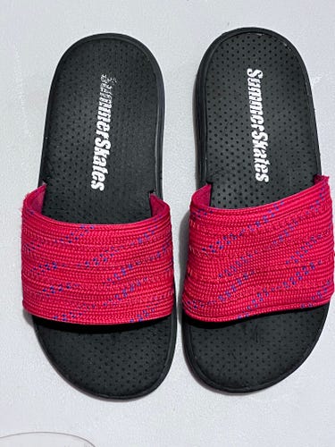 Summer Skate Slides Red - made with hockey laces - Sandal size small