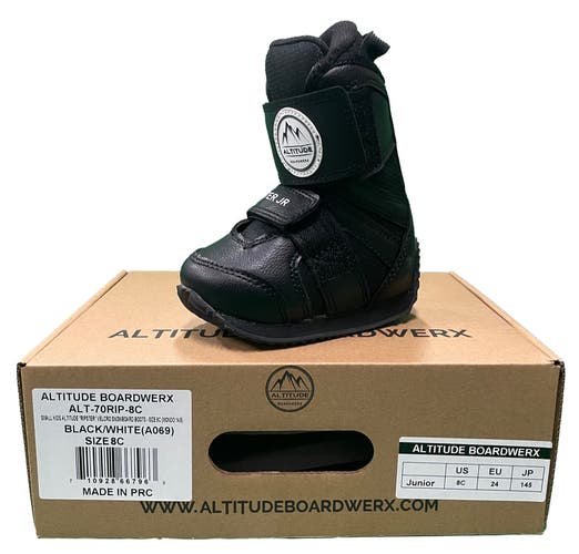 TODDLER ​KIDS UNISEX ALTITUDE "RIPSTER JR" HOOK & LOOP SNOWBOARD BOOTS SIZE: 8C