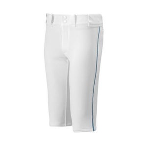 Mizuno Youth Boys Premier Short Piped Baseball Pant M White Navy 350410