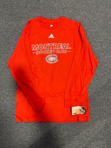New Red Adidas Montreal Canadians Long Sleeve Shirt L & XL