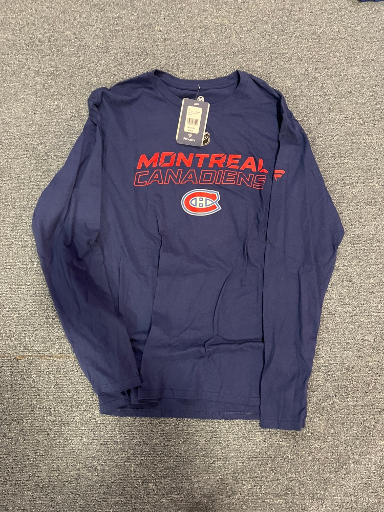 New Blue Fanatics Montreal Canadians Long Sleeve Shirt S & M