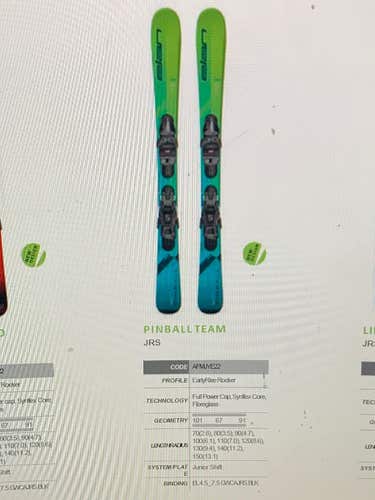 NEW 100cm pinball girls Skis Elan 2023 skis with adjustable bindings set NEW