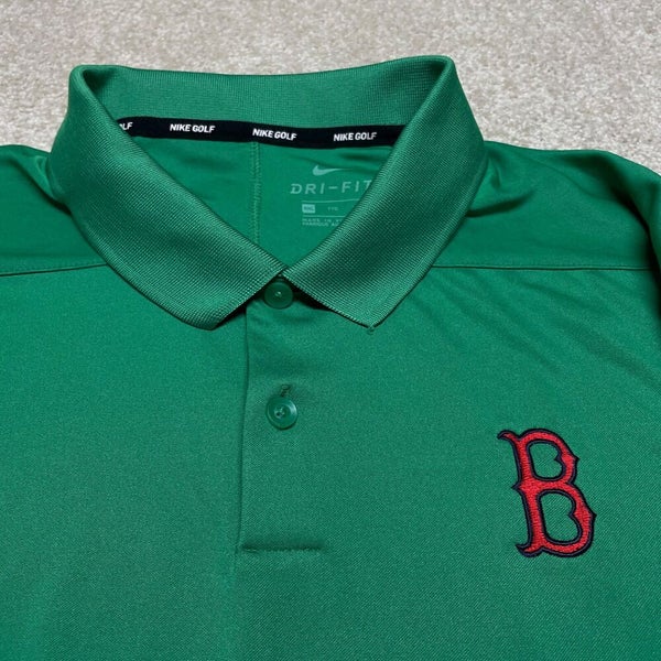 Boston Red Sox Shirt Men 2XL Green Collared Polo MLB Baseball Golf Nike  Active