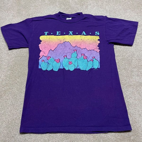 Texas T Shirt Men Medium Adult Purple Vintage 90s Retro Southern