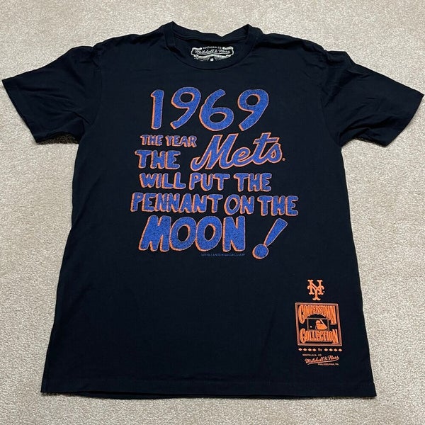 New York Mets T Shirt Men Medium Adult Black MLB Baseball Mitchell Ness  Playoffs