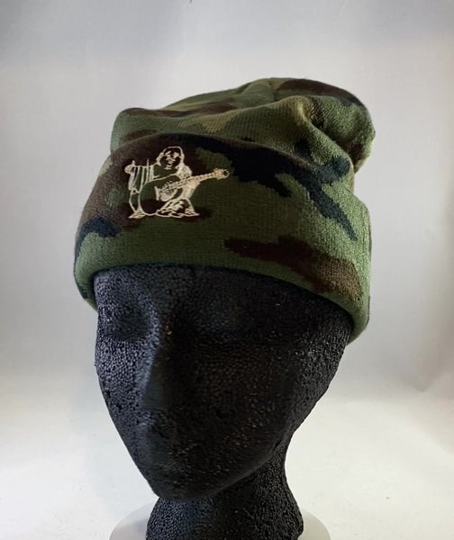 True Religion "Buddha" Logo One Embroidered Green Camouflage Beanie $59 New |