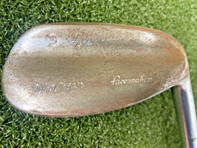 Byron Nelson Pacemaker Pitching Wedge RH Stiff Steel ~35.5" Leather Grip /mm3187