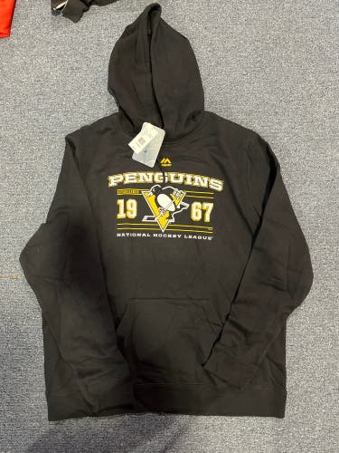 New Black Majestic Pittsburgh Penguins Hoodie XL And Medium Or Large