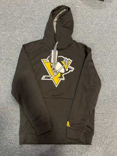 New Black Adidas Pittsburgh Penguins Big Logo Hoodie M & XL