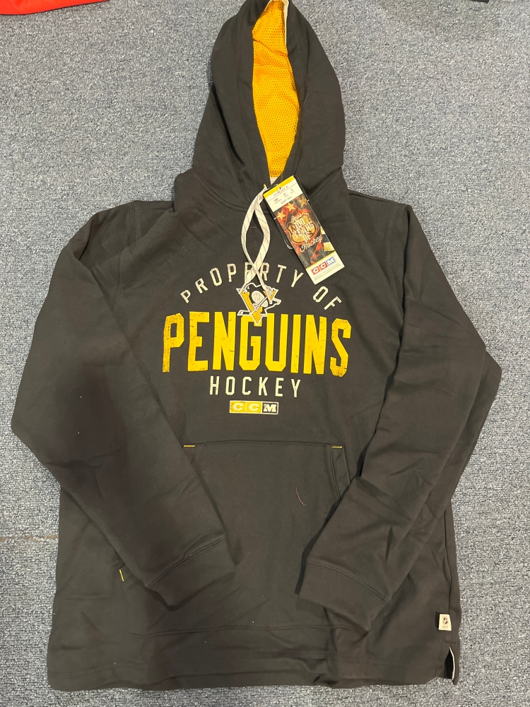 New Black CCM Pittsburgh Penguins Vintage Hoodie XL
