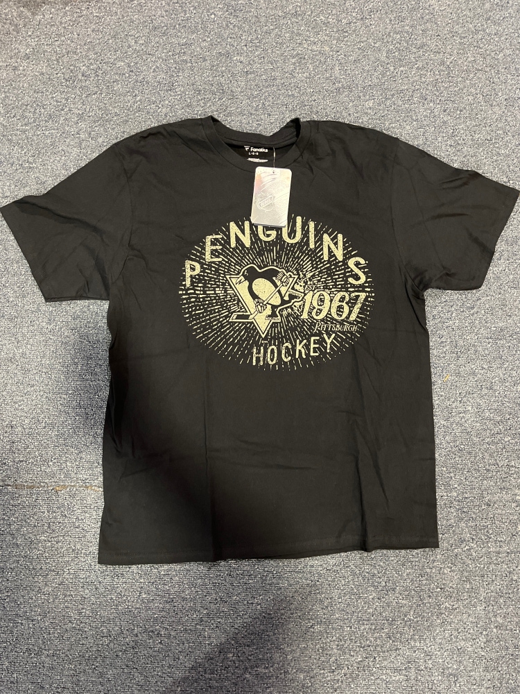 New Black Fanatics Pittsburgh Penguins Graphic T-Shirt M, L & XL