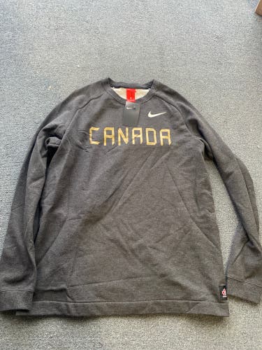 New Grey Nike Team Canada Hockey Sweatshirt Small, Medium Or Large or XL