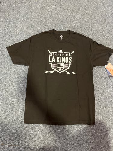 New Black Adidas LA Kings Short Sleeve T-Shirt Medium & Large