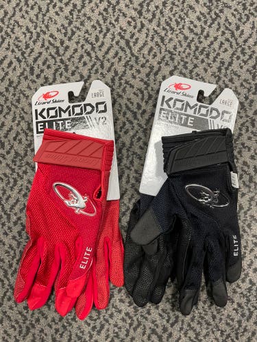 2-Pack LIZARD SKINS Komodo Elite Adult Large batting gloves