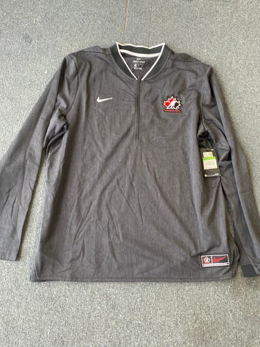 New Grey Nike Team Canada Hockey 1/4 Zip Large Or XL