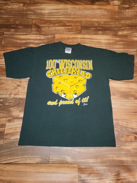 Vintage Green Bay Packers Shirt Mens Large Green Yellow Football NFL Cheese  Head