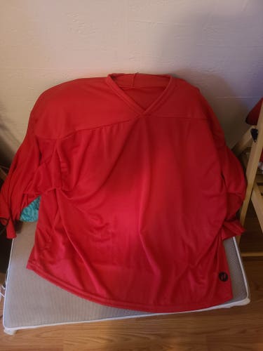 New Red Goalie Cut Hockey Jersey