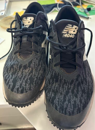 Black Men's Size 12 (Women's 13) New Balance 4040 Baseball Turf Shoes