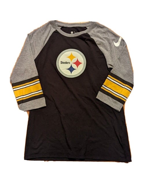 Nike NFL Pittsburgh Steelers 3/4 Long Sleeve Shirt Womens Small S