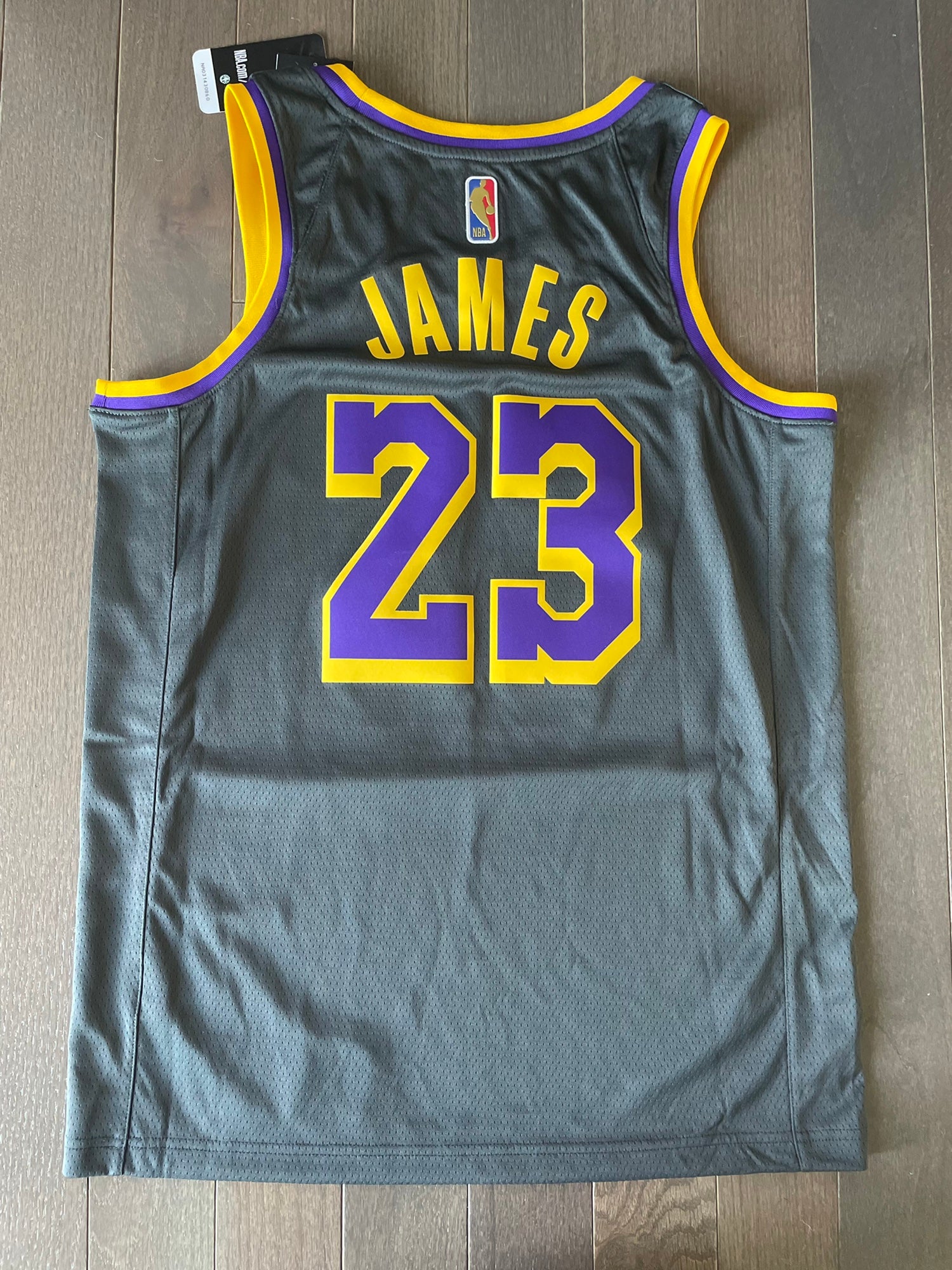 Nike Boys LeBron James Lakers Earned Edition Jersey - Black/Black Size XL