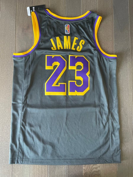 Nike Lebron James Lakers Earned Edition Swingman Jersey sz M / 44  Purple/Grey