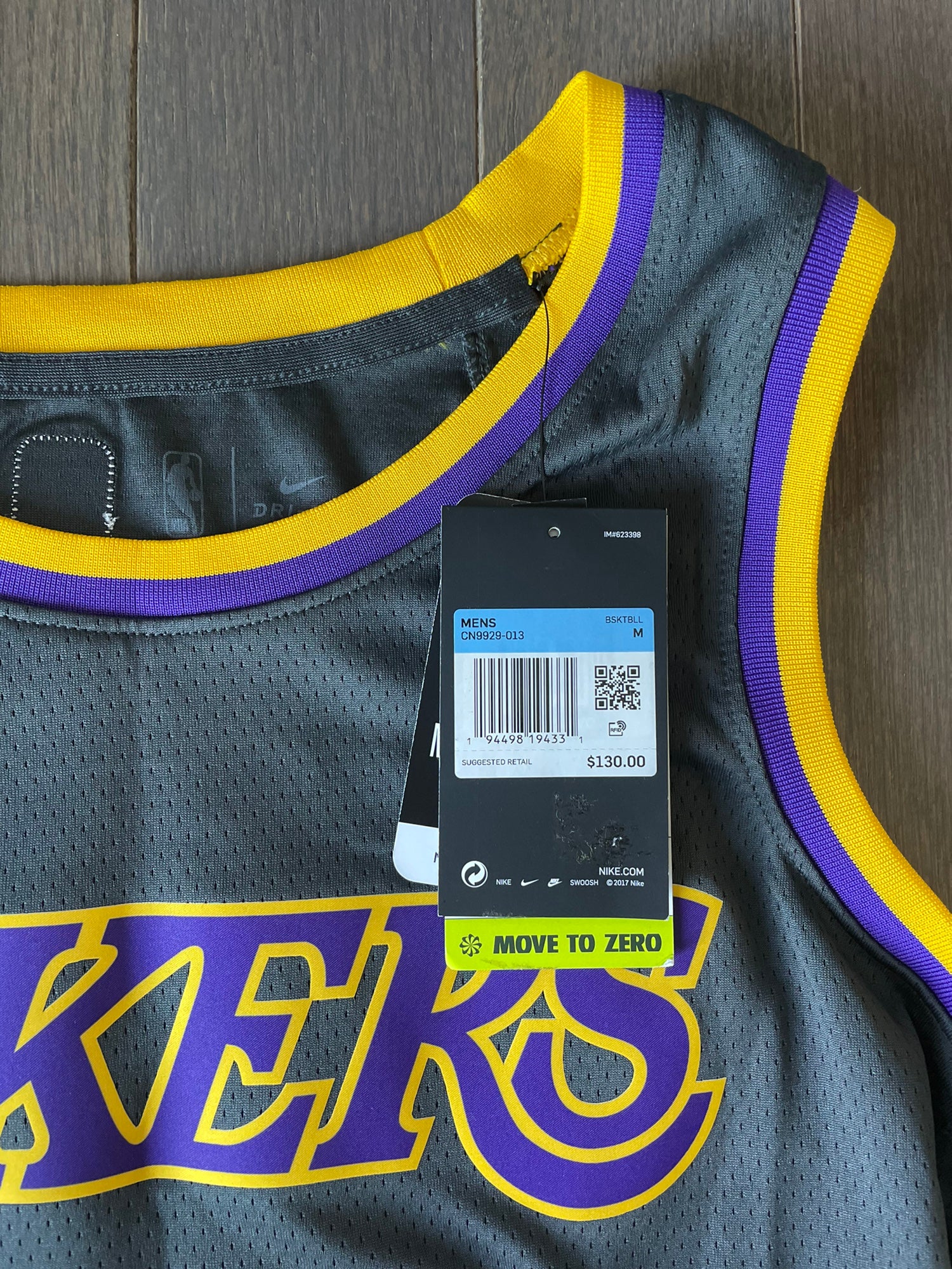 Nike Lebron James Lakers Black Jersey Earned Edition Men's M Medium Size 44  LA