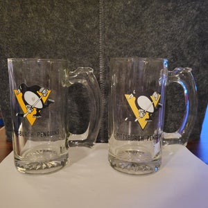 Pair Of Pittsburgh Penguins Glass Mugs