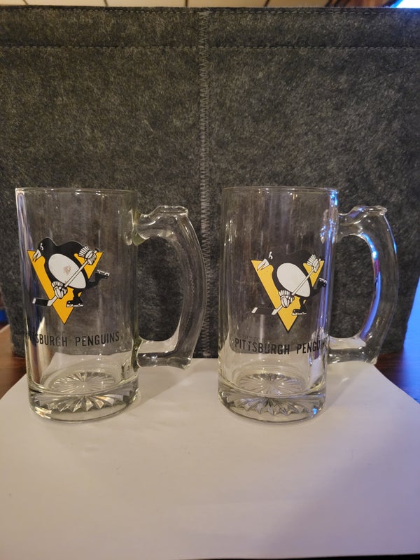Pair Of Pittsburgh Penguins Glass Mugs