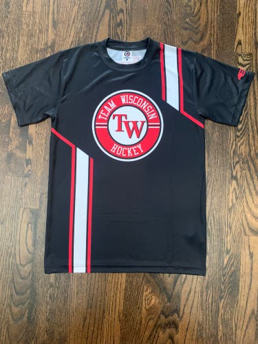 NEW - Team Wisconsin Hockey Sublimated Performance Shirt. 100% polyester.