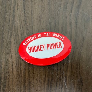 Detroit Jr. 'A' Wings SUPER VINTAGE 1970s HOCKEY POWER Junior Hockey Button Pin!