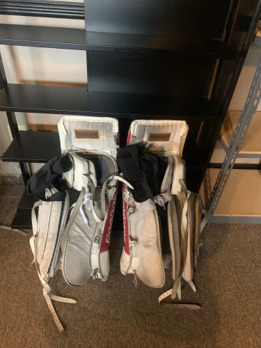 Used 33" Reebok Premier 4 18K Goalie Leg Pads