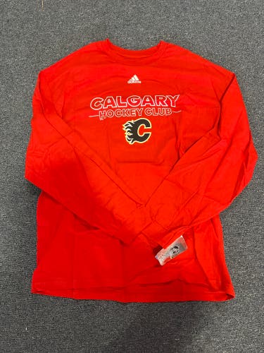 New Red Adidas Calgary Flames Long Sleeve Shirt 2XL
