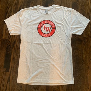 NEW-Team Wisconsin Logo T-shirt Heather Grey Sizes Available XL