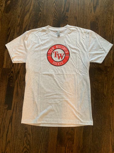 NEW-Team Wisconsin Logo T-shirt Heather Grey Multiple Sizes Available M, L, XL