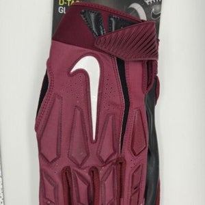 NWT men's XXL nike D-TACK 6.0 Padded Lineman Burgundy Football Gloves