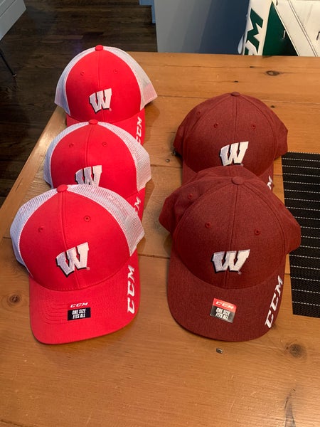 Wisconsin Badgers CCM Hat. SnapBack. Color Vintage Red & Red/white.
