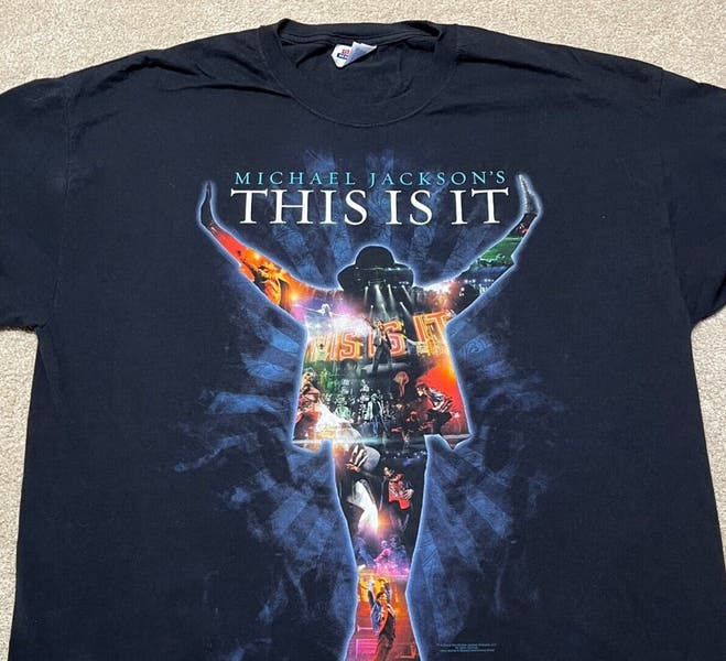 Michael Jackson T Shirt Men XL Black Pop Music Singer Retro 2009
