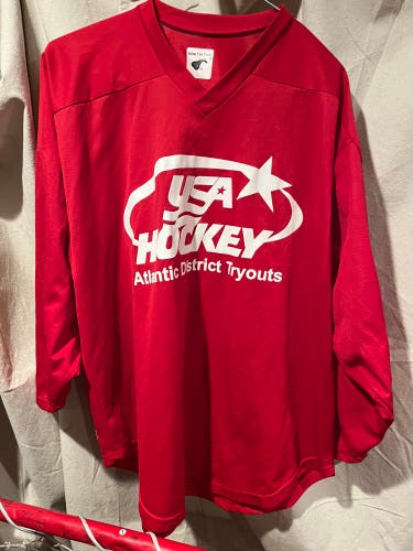 USA hockey tryout practice jersey -red